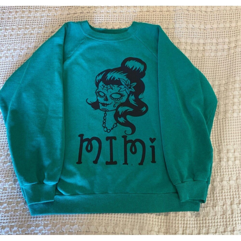 Sweatshirt Dark Green Plus Size XL Sugar Skull Day of‎ the Dead Graphic Pullover